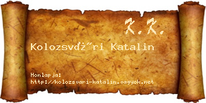 Kolozsvári Katalin névjegykártya
